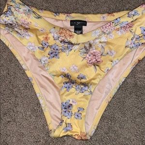 Yellow floral high waisted bikini bottom!